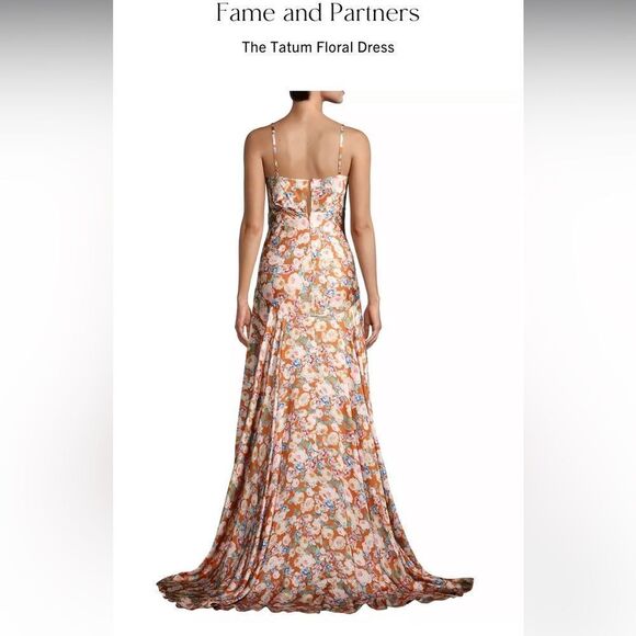 NWT 495.00 Fame and Partners The Primavera Dress Satin Size 8 - Picture 3 of 7